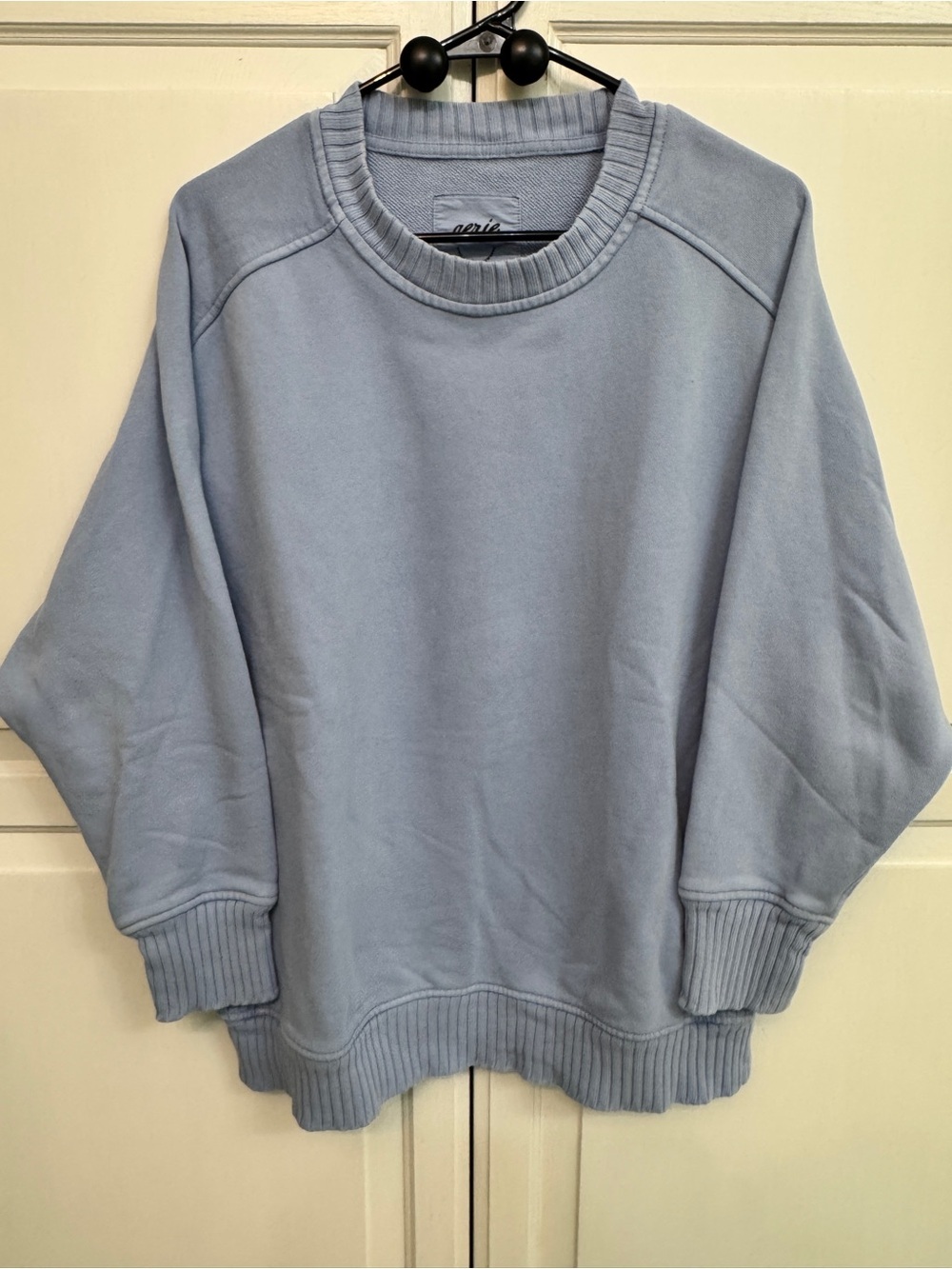 Aerie Pastel Blue Crewneck Sweatshirt Oversized. Cozy cotton blend. Size S